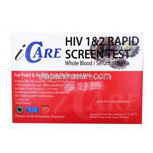 i Care HIV(エイズ)検査キット,　箱裏面情報